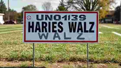 harris walz yard sign