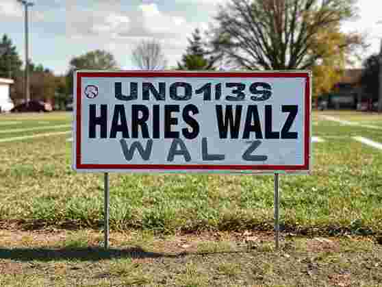 harris walz yard sign